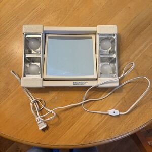 Windmere Lighted Beige Vintage Tabletop Make-up Mirror Rectangular